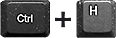 Klávesy Control a H