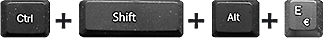 Klávesy Control, Shift, Alt a E