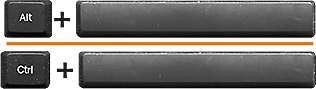 Klávesy Alt a mezerník, nebo Control a mezerník