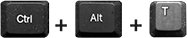 Klávesy Control, Alt a T