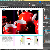 Otisk obrazovky při práci v InDesign